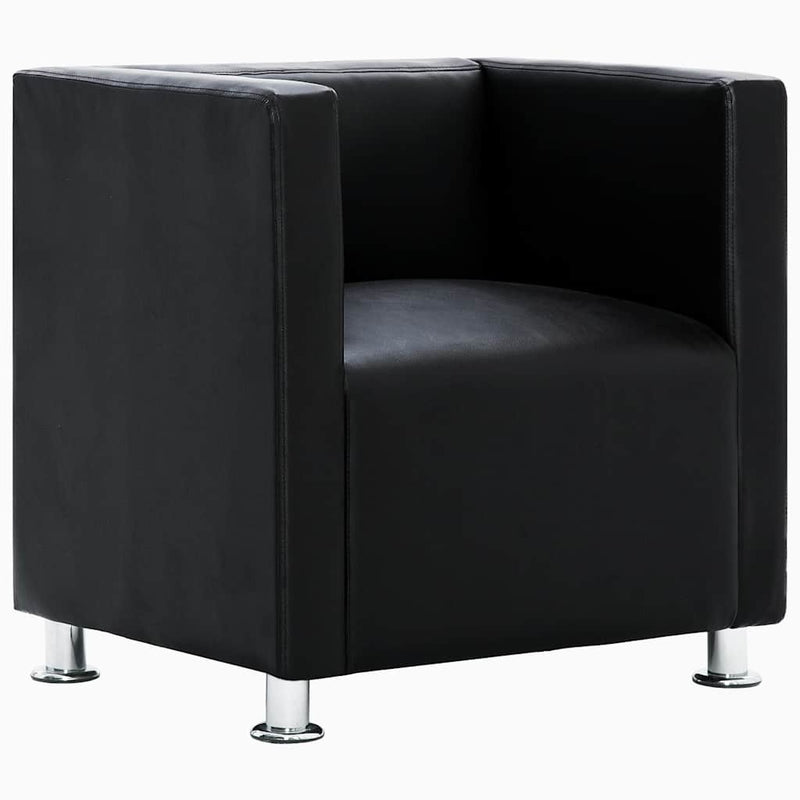 Poltrona a Pozzetto in Pelle Artificiale, Capacità 110 kg, 71×54×69 cm, Nera - Image 48 of 56