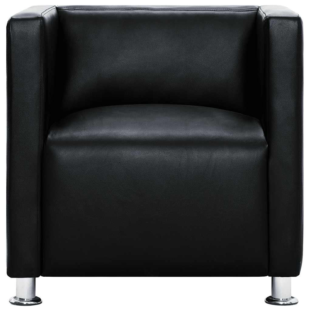 Poltrona a Pozzetto in Pelle Artificiale, Capacità 110 kg, 71×54×69 cm, Nera - Image 49 of 56