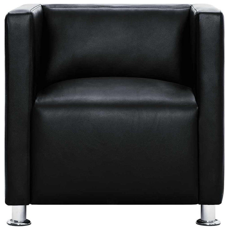 Poltrona a Pozzetto in Pelle Artificiale, Capacità 110 kg, 71×54×69 cm, Nera - Image 49 of 56