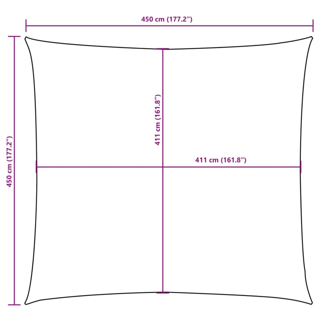 Parasole a Vela Quadrato in Tessuto Oxford 4,5×4,5 m Verde Scuro - Image 41 of 41