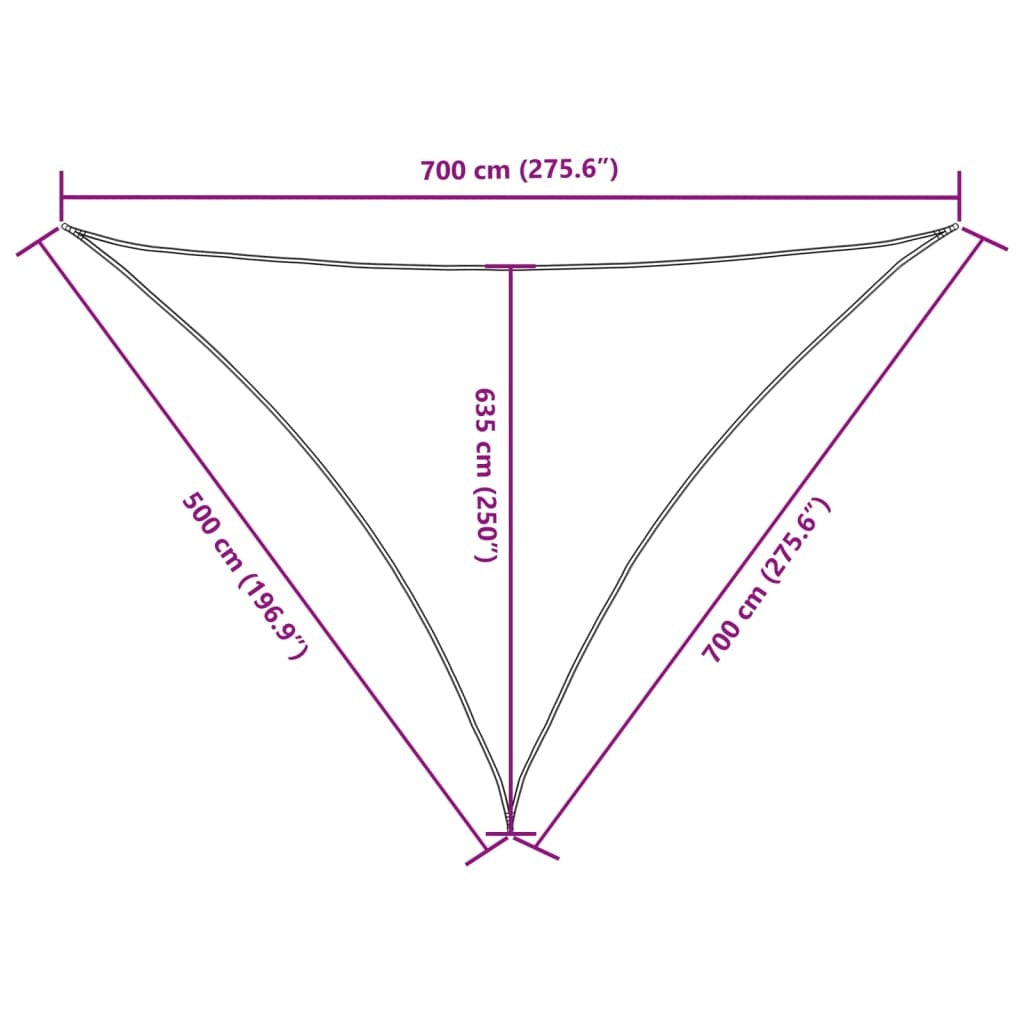 Parasole a Vela Oxford Triangolare 5×7×7 m Antracite - Image 16 of 19
