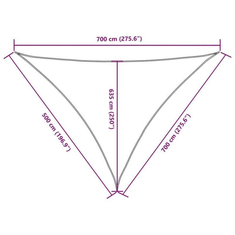 Parasole a Vela Oxford Triangolare 5×7×7 m Antracite - Image 16 of 19