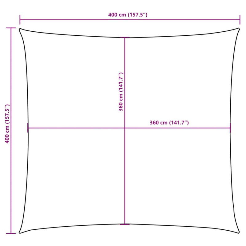 Vela Parasole Quadrata Tessuto Oxford PU 4×4 m Crema - Image 13 of 18