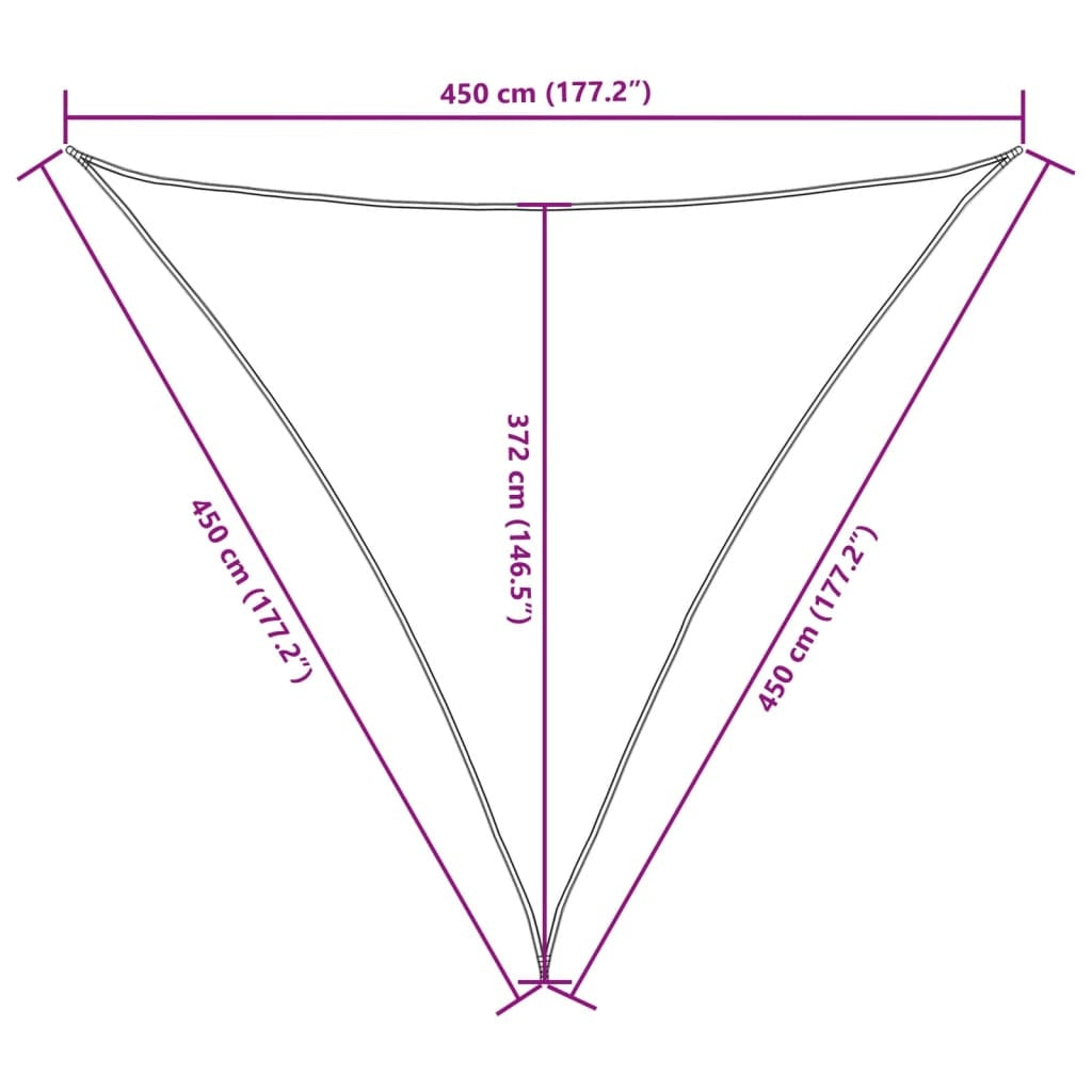 Parasole a Vela Triangolare in Tessuto Oxford 5×7×7m Arancione - Image 20 of 31