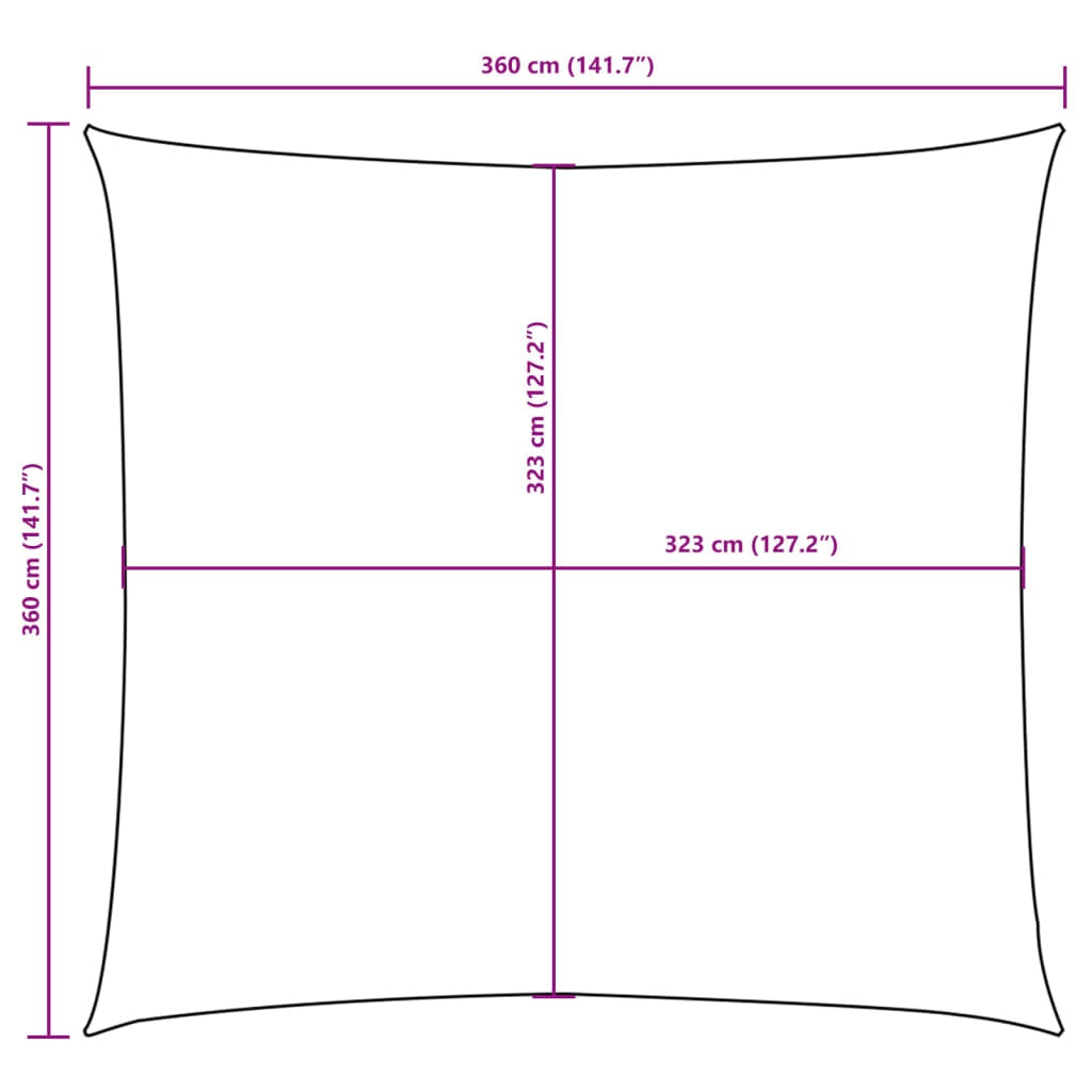 Vela Parasole Quadrata Tessuto Oxford 3,6×3,6 m Blu - Image 25 of 44