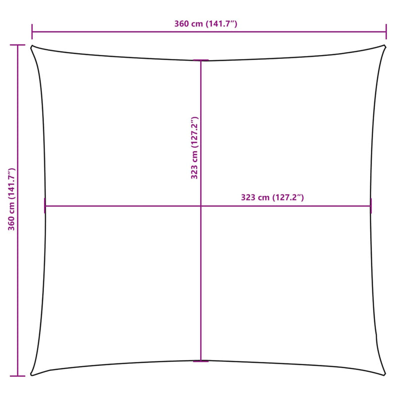 Vela Parasole Quadrata Tessuto Oxford 3,6×3,6 m Blu - Image 25 of 44