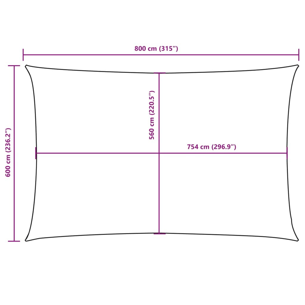 vidaXL Parasole a Vela Rettangolare in Tessuto Oxford 2x4,5 m Bianco - Image 9 of 21