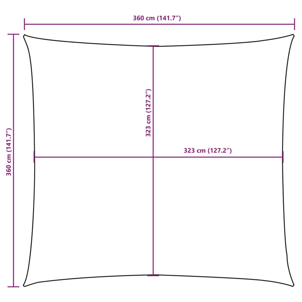 vidaXL Vela Parasole Quadrata Tessuto Oxford Rivestito PU 3,6x3,6 m Rosso - Image 11 of 18