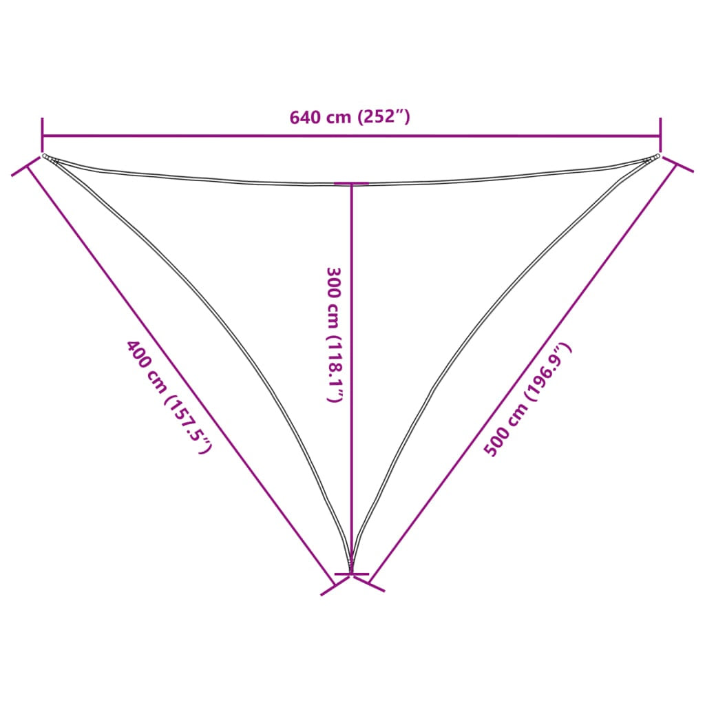 Parasole a Vela Triangolare in Tessuto Oxford 5×7×7m Arancione - Image 22 of 31