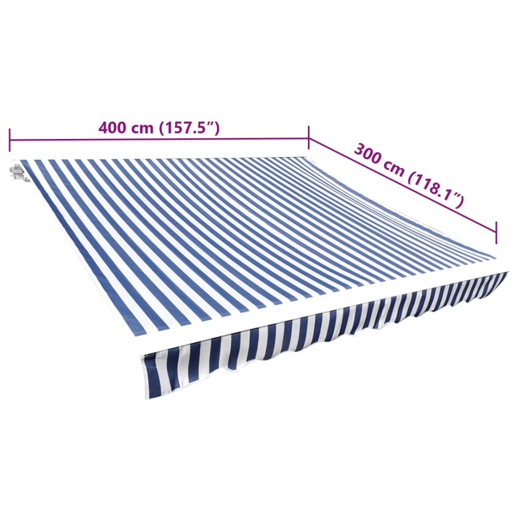 Telo Parasole di Ricambio 100% Poliestere per Telaio 4×3 m, Blu e Bianco - Image 4 of 6