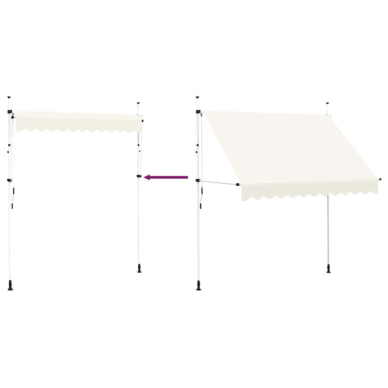 Tenda da Sole Retrattile in Poliestere 250 cm Crema - Image 7 of 15
