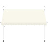 vidaXL Manual Retractable Awning 250 cm Polyester PU and Steel, Cream - Image 5 of 15