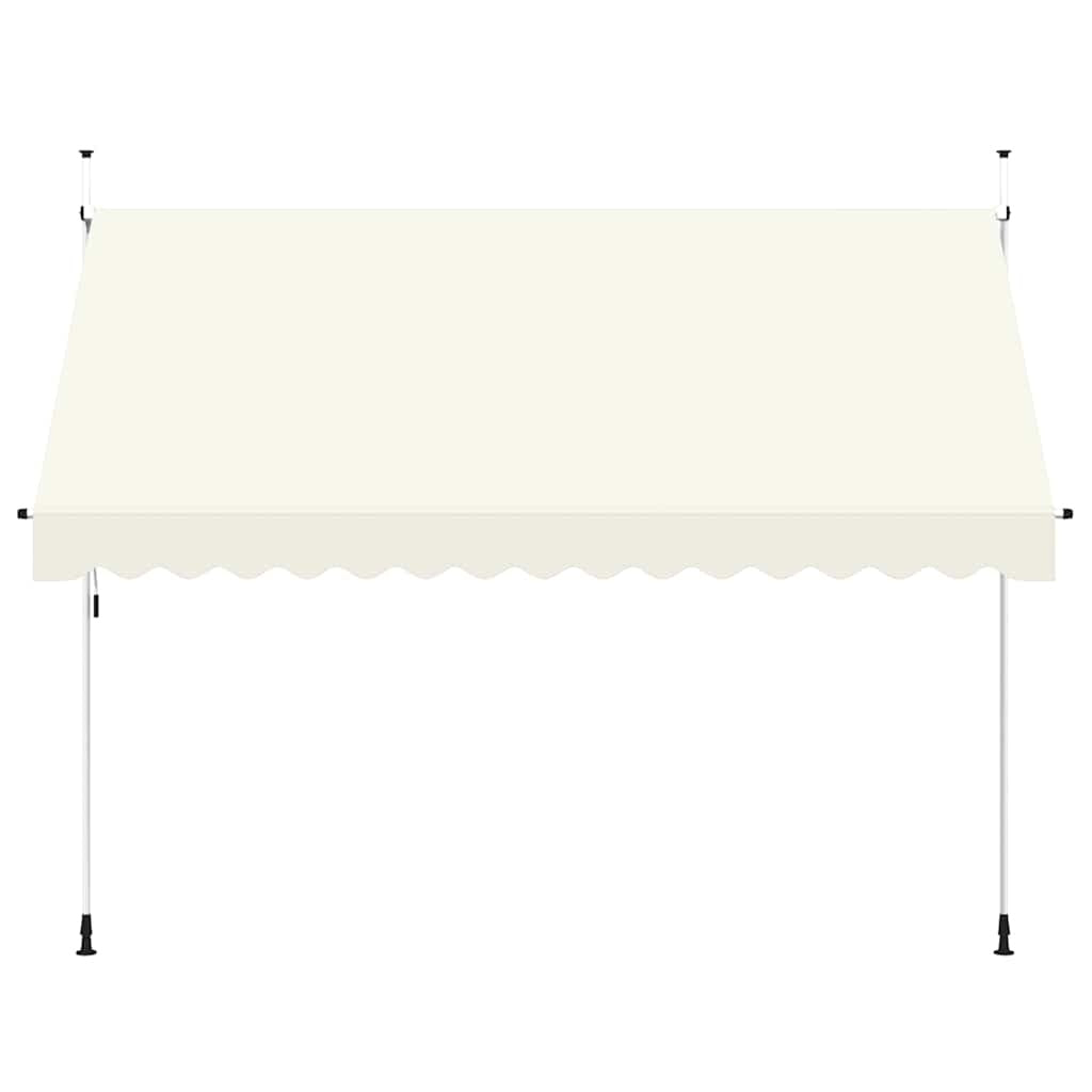 vidaXL Manual Retractable Awning 250 cm Polyester PU and Steel, Cream - Image 5 of 15