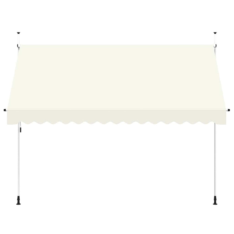 vidaXL Manual Retractable Awning 250 cm Polyester PU and Steel, Cream - Image 5 of 15