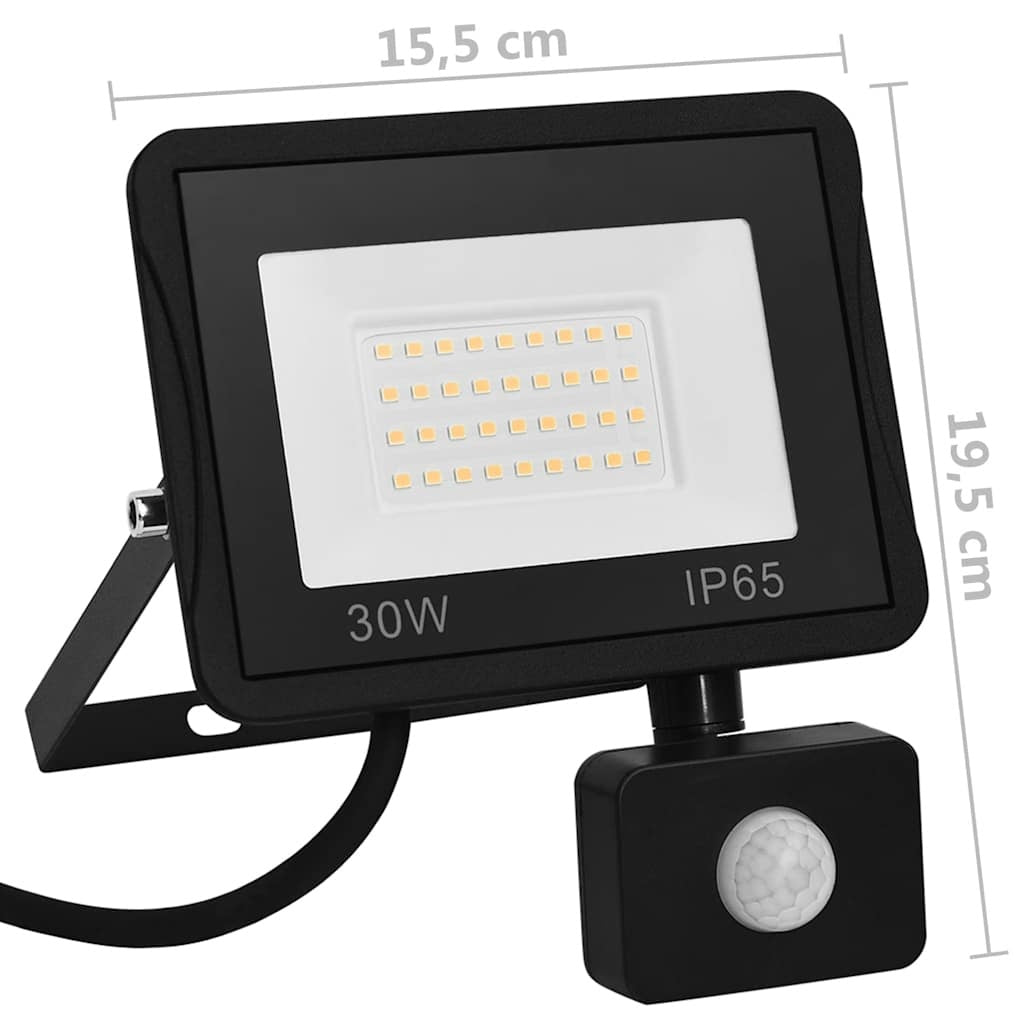 Faretto a LED con Sensore 30 W Alluminio 15,5×19,5 cm Nero - Image 12 of 19