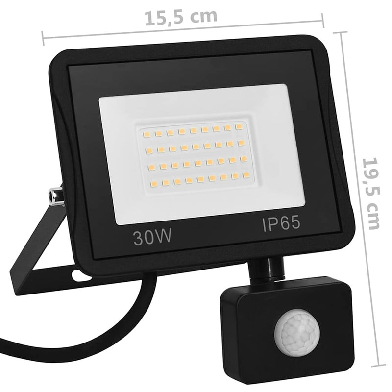 Faretto a LED con Sensore 30 W Alluminio 15,5×19,5 cm Nero - Image 12 of 19