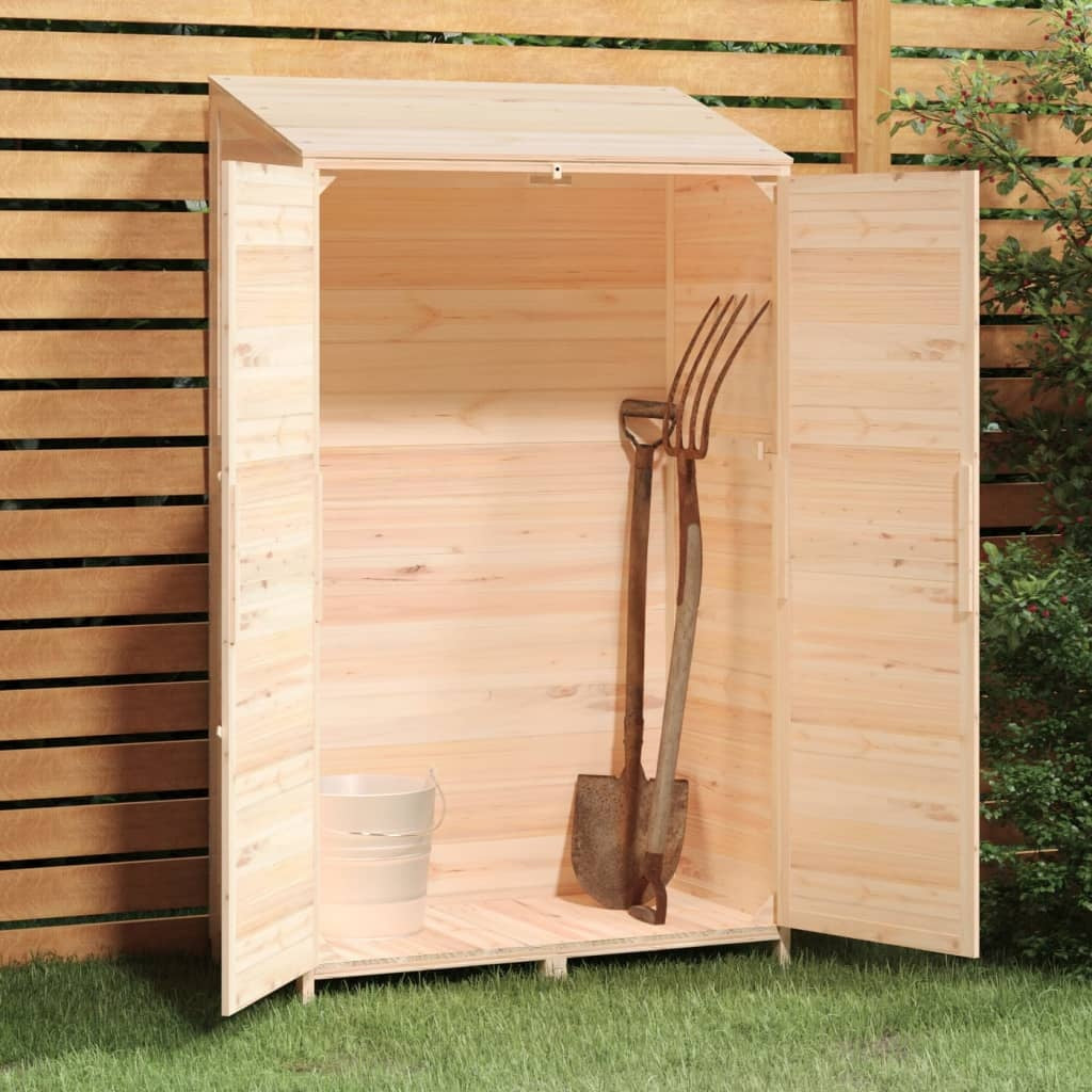 vidaXL Solid Fir Wood Garden Shed 102x52x174.5 cm Brown - Image 8 of 15