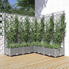 vidaXL Planter with Trellis, PP, 120x120x121.5 cm, Light Grey - Image 3 of 16
