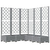 vidaXL Planter with Trellis, PP, 120x120x121.5 cm, Light Grey - Image 4 of 16