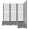 vidaXL Planter with Trellis, PP, 120x120x121.5 cm, Light Grey - Image 5 of 16