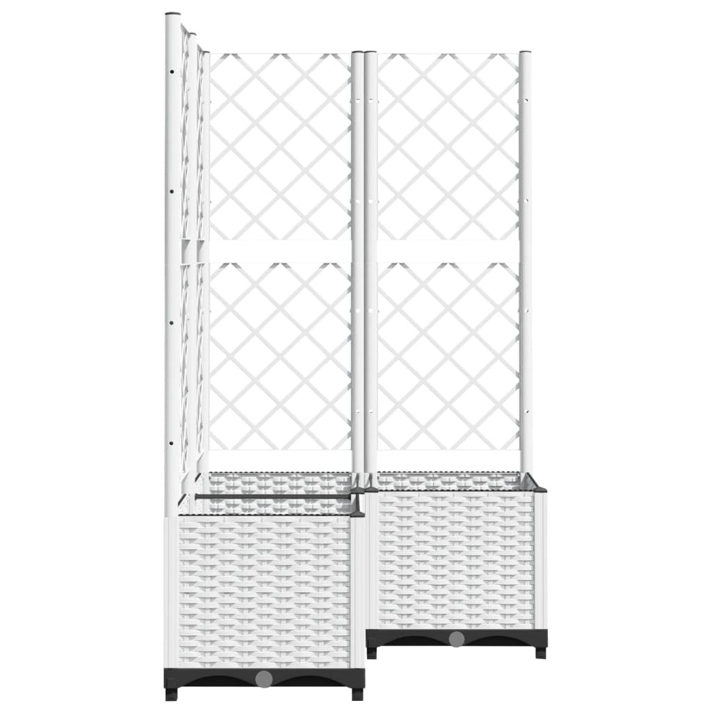 Fioriera da Giardino con Graticcio in PP 80×80×136 cm Bianca - Image 5 of 17