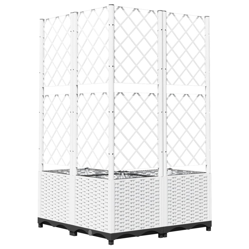 Fioriera da Giardino con Graticcio in PP 80×80×136 cm Bianca - Image 6 of 17