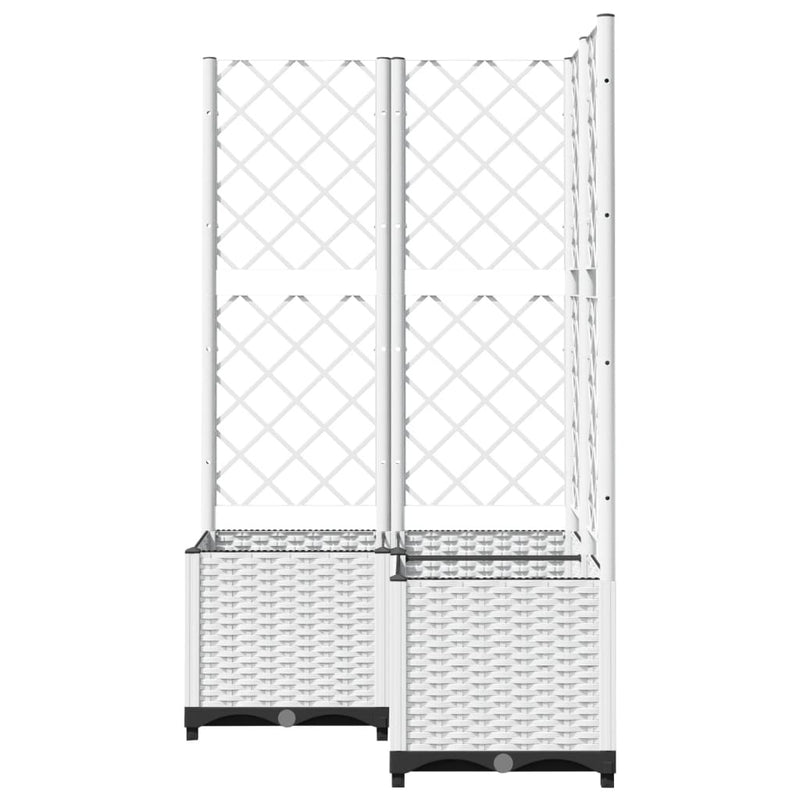 Fioriera da Giardino con Graticcio in PP 80×80×136 cm Bianca - Image 9 of 17