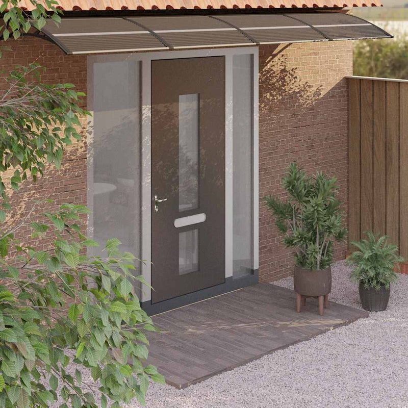 Tettoia per Porta in Policarbonato 350×75 cm Nera - Image 3 of 11