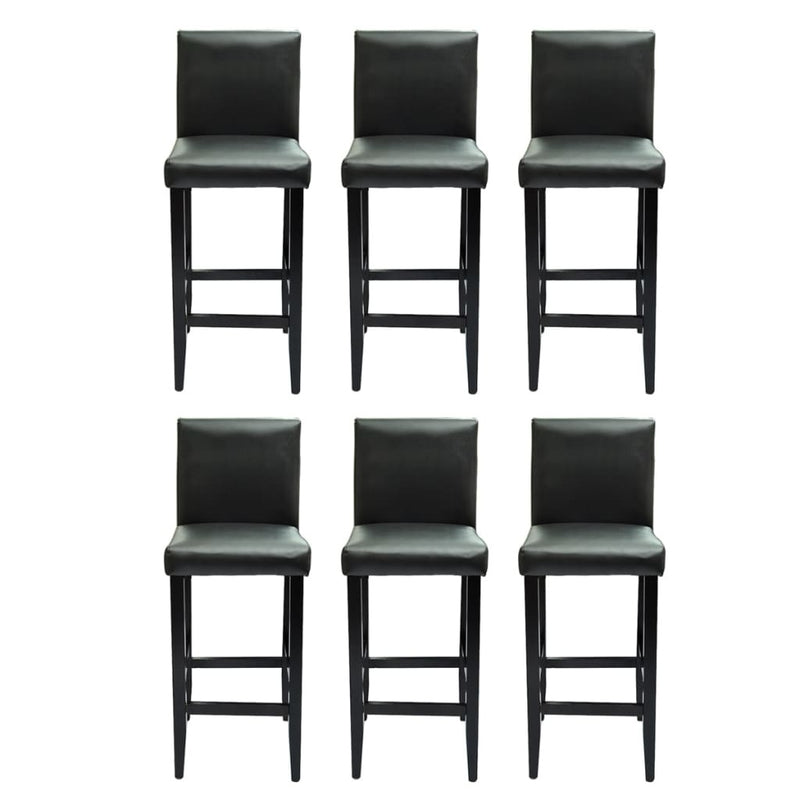 Sgabelli da Bar in Similpelle, set da 6, 41×45×108 cm, Neri - Image 4 of 9