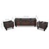 Cassapanca Set 3 pz in Legno di Pino Massello e PU, Panca 112×36×42,5 cm, Marrone - Image 17 of 19