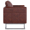 Poltrona a pozzetto Rivestimento Misto, Gambe Cromate 85,5×63×74 cm Marrone - Image 4 of 14