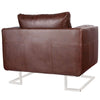 Poltrona a pozzetto Rivestimento Misto, Gambe Cromate 85,5×63×74 cm Marrone - Image 7 of 14