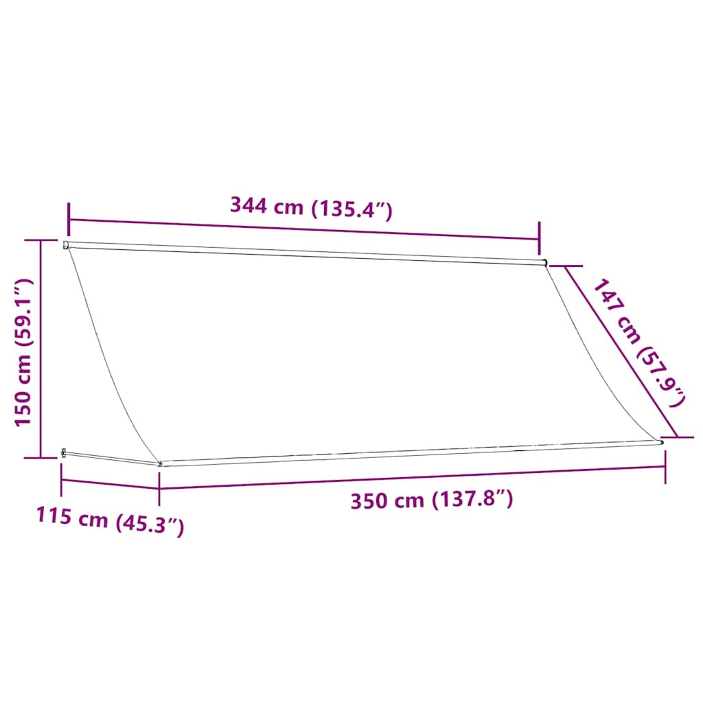 Tenda da Sole Retrattile Manuale 350×150 cm Blu e Bianco - Image 5 of 18