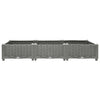 Fioriera Rialzata in Polipropilene con Motivo Rattan 120×40×23 cm Grigio Chiaro - Image 4 of 11
