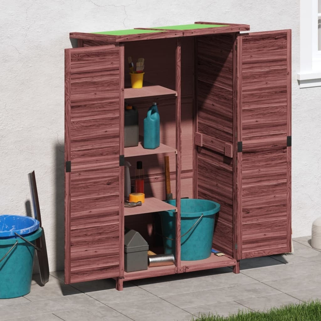 Rimessa da Giardino in Legno Massello di Pino 83×57×140 cm Moka - Image 1 of 18