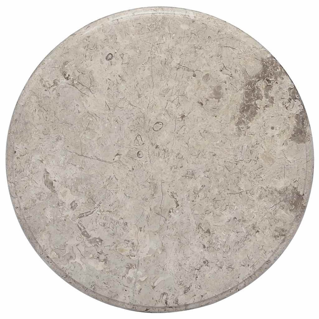 vidaXL Marble Table Top, 50 cm Diameter, Grey - Image 12 of 24