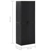vidaXL Garden Storage Cabinet Black 65x45x172 cm PP Rattan - Image 21 of 89