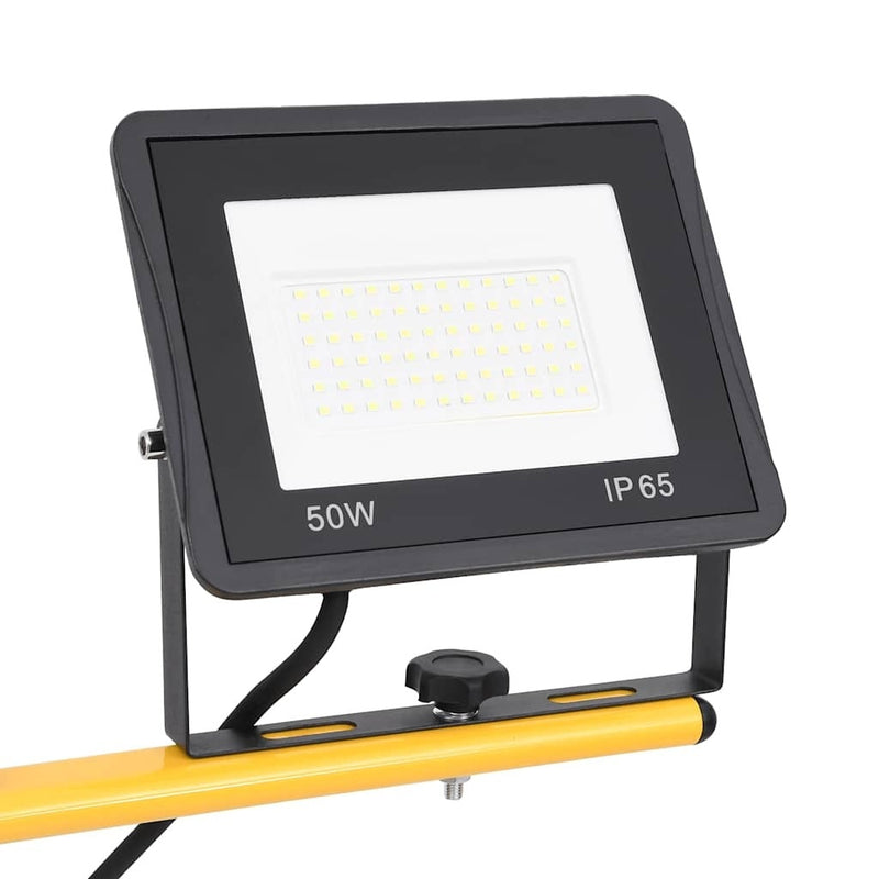 Faretto a LED con Treppiede 2×50 W, 7000 lm, Altezza Regolabile (79-172,5) cm, Nero/Giallo - Image 6 of 34