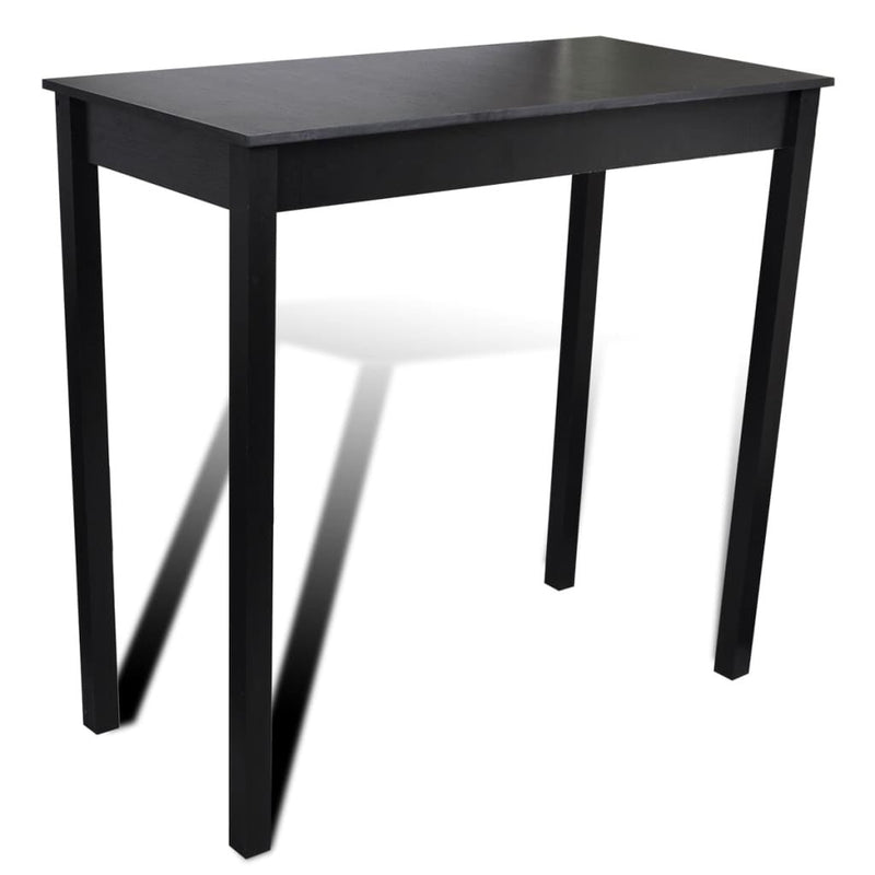 vidaXL Bar Table Set with 4 Stools, MDF/Wood, 115 x 55 x 107 cm, Black - Image 4 of 32