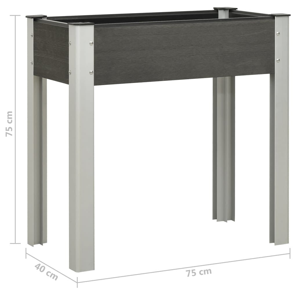 Fioriera Rialzata da Giardino in WPC 75×40×75 cm Grigio - Image 7 of 20