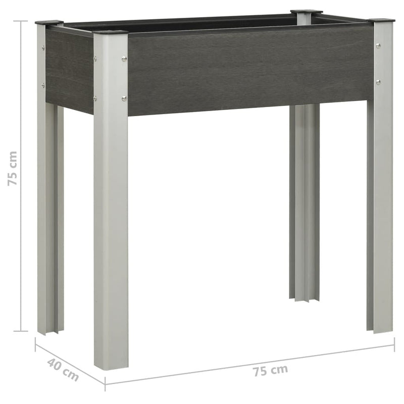 Fioriera Rialzata da Giardino in WPC 75×40×75 cm Grigio - Image 7 of 20