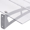 Baldacchino per Porta in PET e Acciaio 150×90 cm Argento e Trasparente - Image 15 of 28