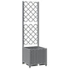 Fioriera da Giardino con Graticcio PP 40×40×136 cm Grigio Chiaro - Image 6 of 26