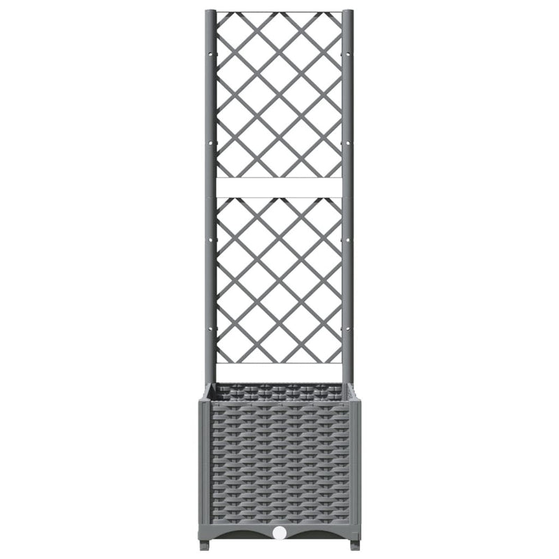 Fioriera da Giardino con Graticcio PP 40×40×136 cm Grigio Chiaro - Image 7 of 26