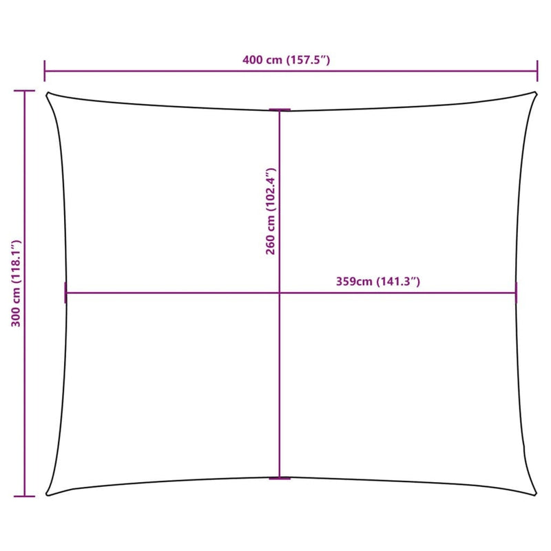 Parasole a Vela Rettangolare in Tessuto Oxford Rivestito PU 3×4 m Antracite - Image 22 of 40