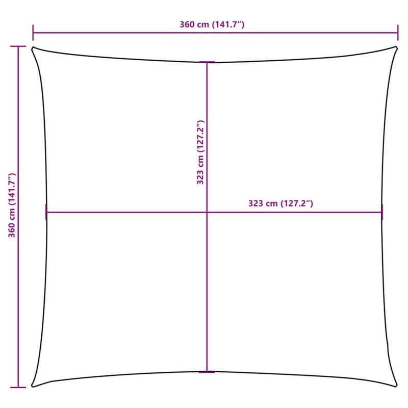 Vela Parasole Quadrata Tessuto Oxford 3,6×3,6 m Blu - Image 33 of 44
