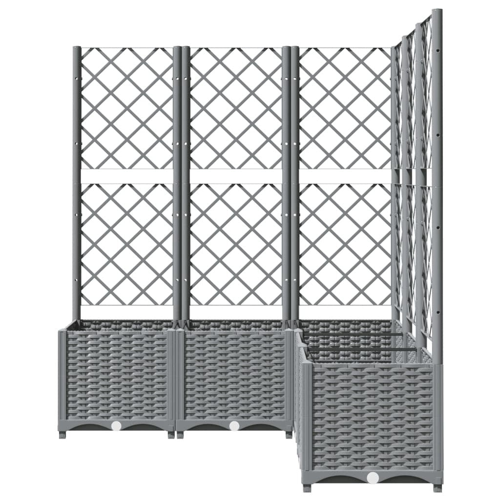 Fioriera Giardino con Graticcio PP 120×40×136cm Grigio Chiaro - Image 6 of 18