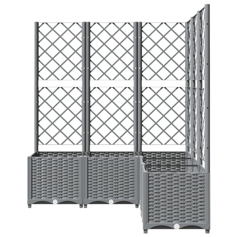 Fioriera Giardino con Graticcio PP 120×40×136cm Grigio Chiaro - Image 6 of 18