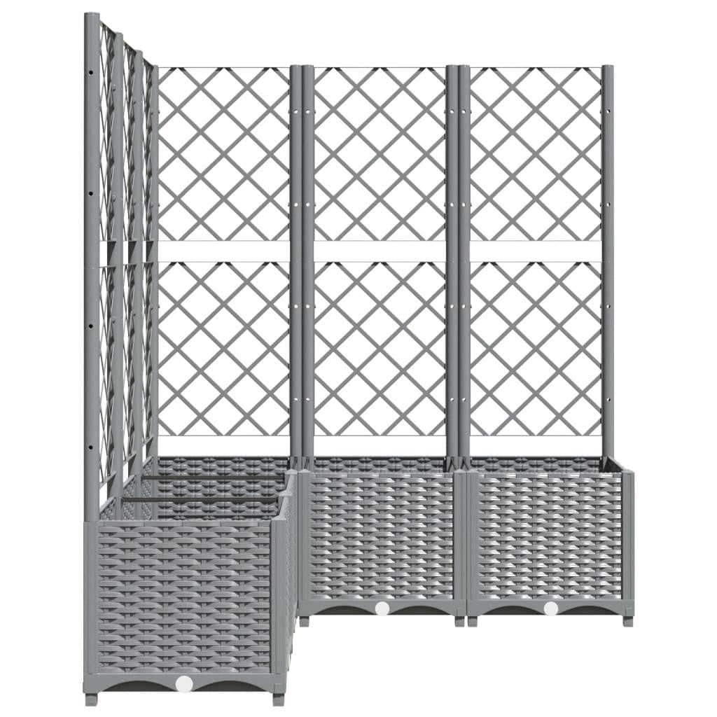Fioriera Giardino con Graticcio PP 120×40×136cm Grigio Chiaro - Image 9 of 18