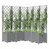 Fioriera Giardino con Graticcio PP 120×40×136cm Grigio Chiaro - Image 15 of 18